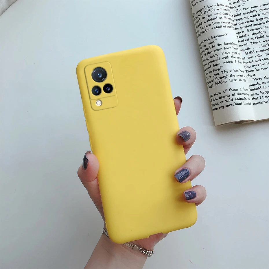 For Vivo V21 V21e Case 2021 New Liquid Silicone Soft TPU Capa Phone Back Cover For Vivo V21 5G V2050 VivoV21e V2061 Funda 6.44\