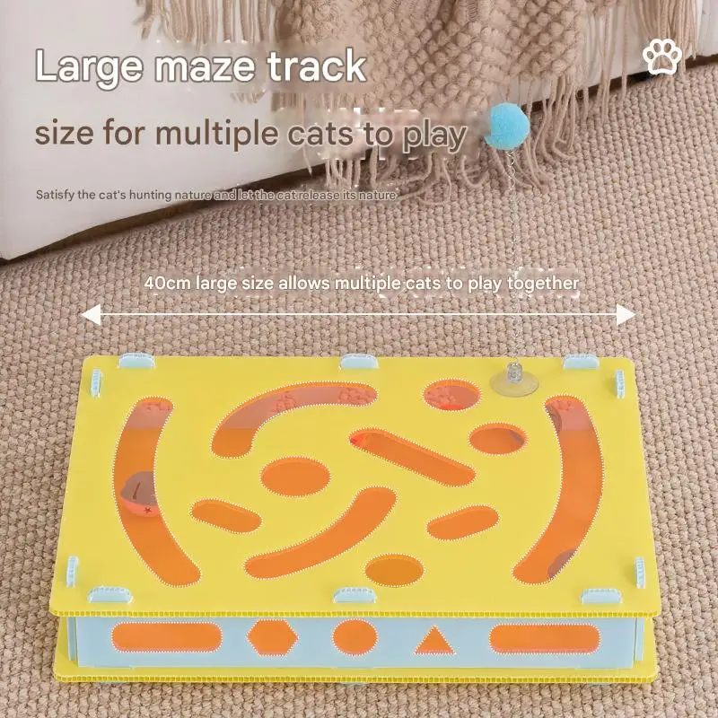 لعبة القط التفاعلية ألعاب الحفر Eco-PP لعبة المتاهة جرس كرات الربيع دعابة كبيرة 40 سنتيمتر متعددة القط لدغة آمنة قابل للغسل المفاجئة قفل #3