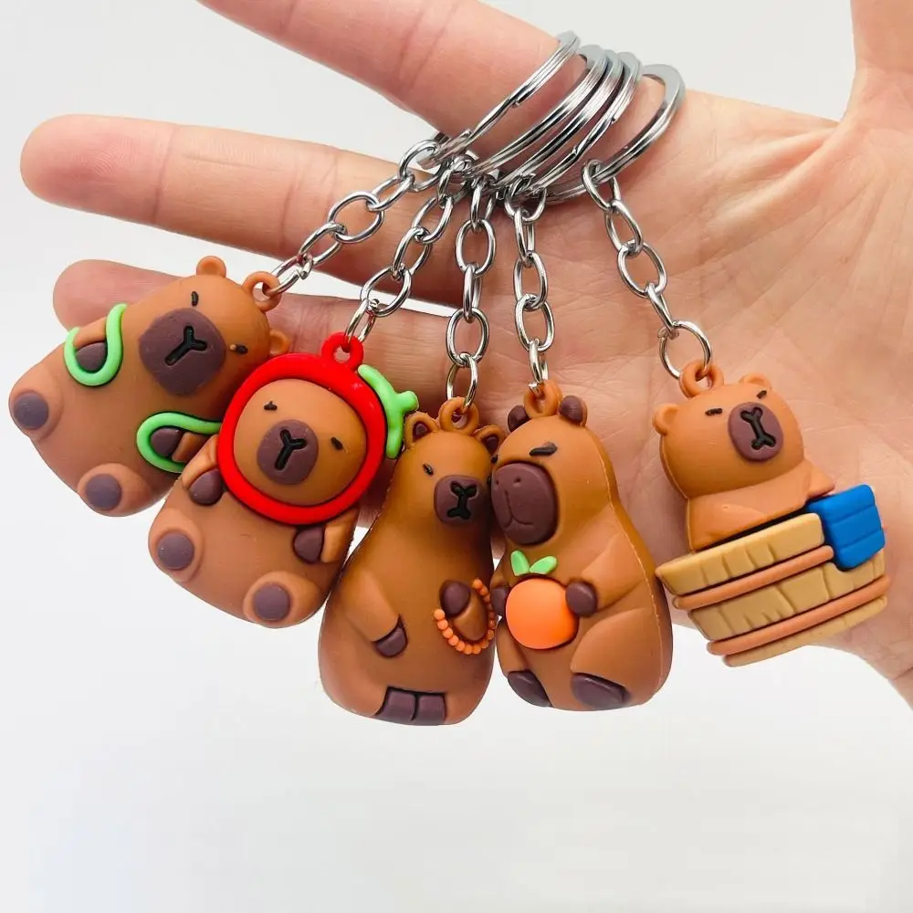 New Cartoon Capybara Keychain Kawaii Gifts Key Chain Cute Decoration Doll Bag Pendant