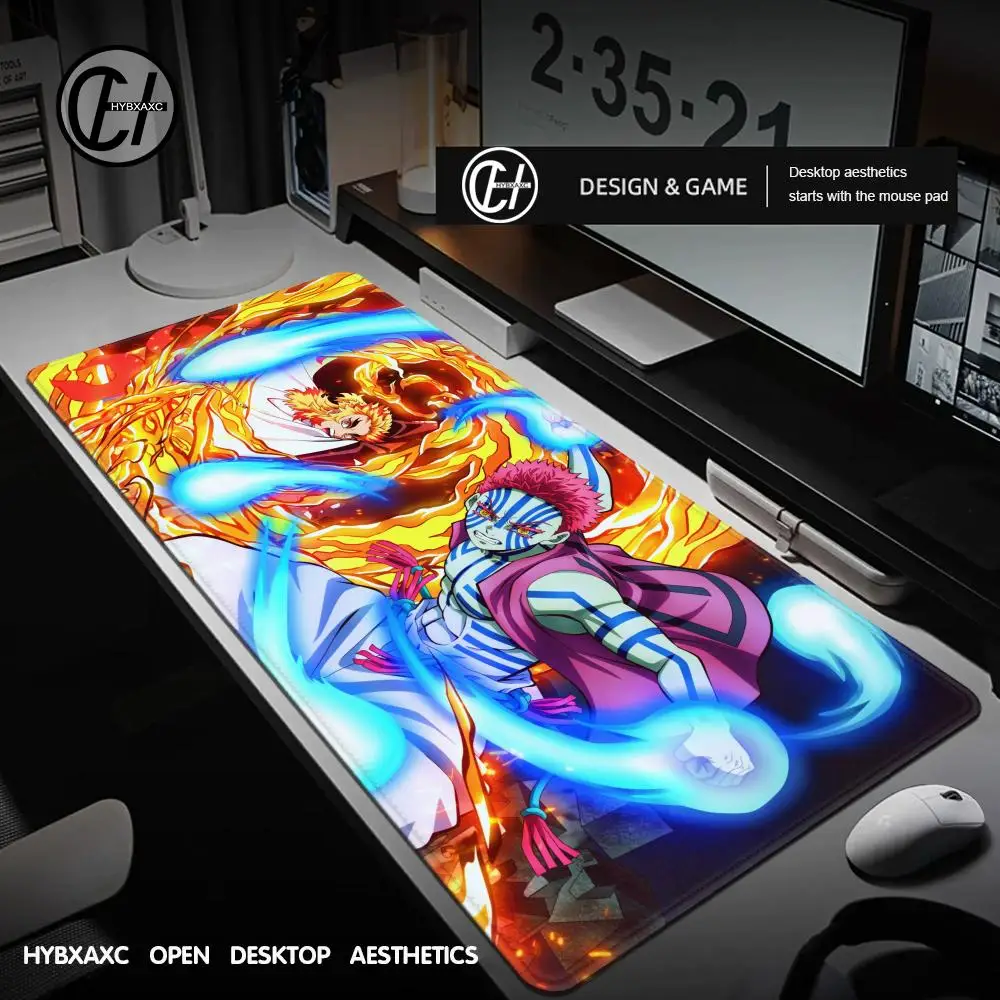 

Cool Anime Character Akaza Rubber Mouse Pad XL PC Gamer Cabinet Desk Mat Ghost D-demon Slayer Office Keyboard Pad Creative Pad