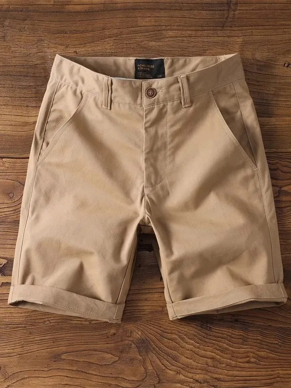 

Американские повседневные свободные хлопковые брюки с пятью точками, мужские новые летние деловые орты, однотонный рабочий костюм orts