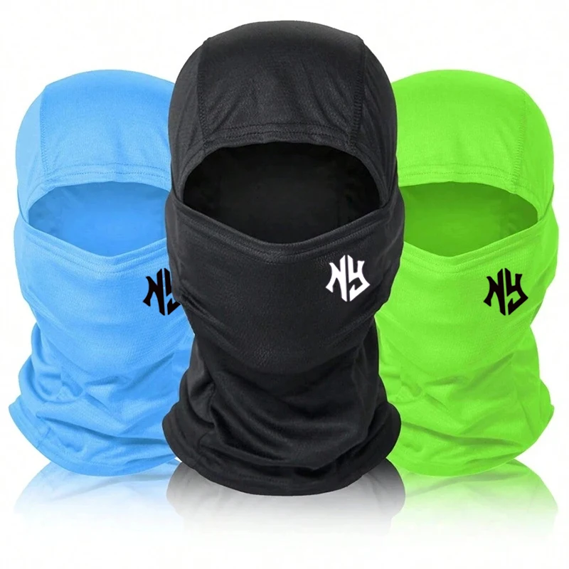 1pc Letter Printed Outdoor Sports Style Stretchable Fabric Balaclava Hat Unisex Cycling Ski Mask Windproof UV Protection Hat