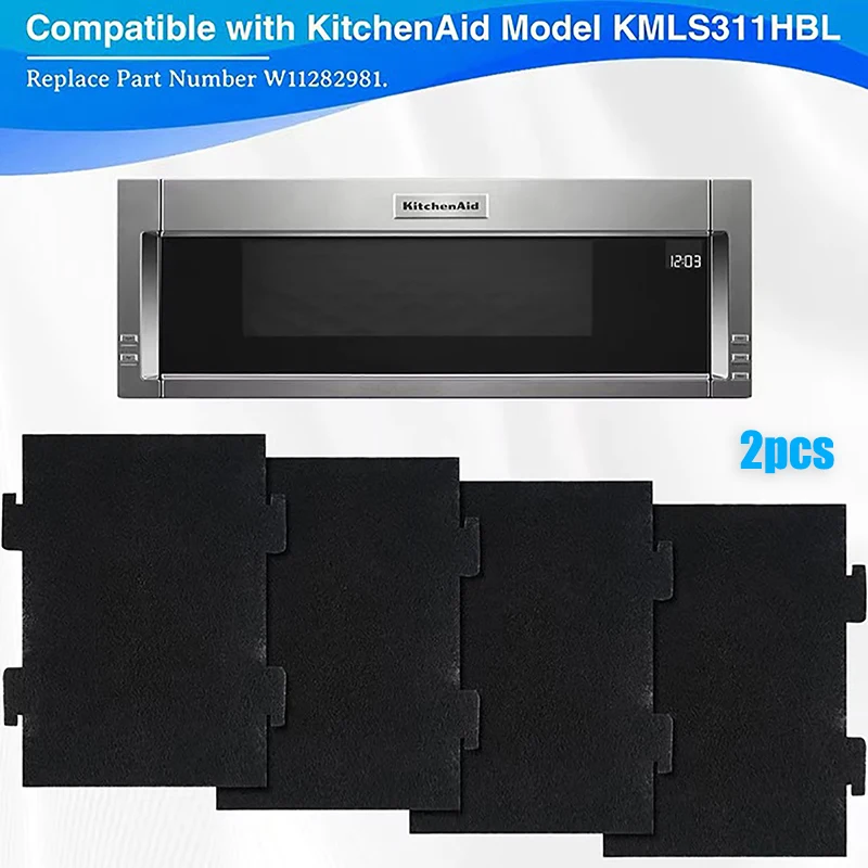 2 قطعة/الحزمة فلتر الهواء غطاء الميكروويف إزالة الرائحة أجزاء عملية فرن الميكروويف تصفية القطن للمطبخ المحلي KMLS311HBL
