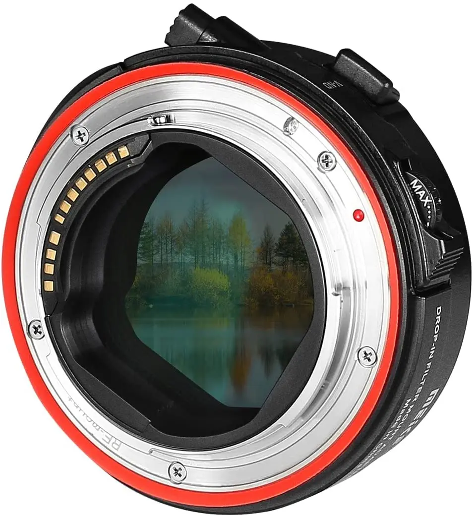 محول تثبيت عدسة تركيز آلي Meike ، فلتر متغير قطرة في الثانية ، فلتر لكاميرات Canon EOS R R5 R6 RP C70