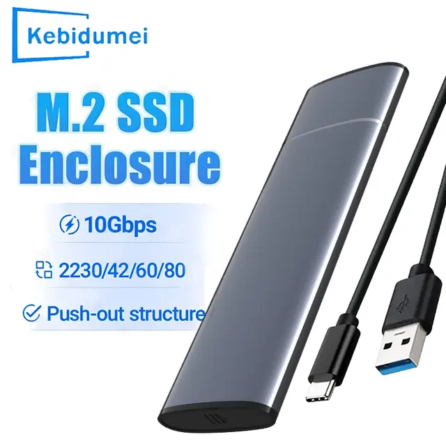 M.2 SATA NVMe Enclosure for External Drive Connection