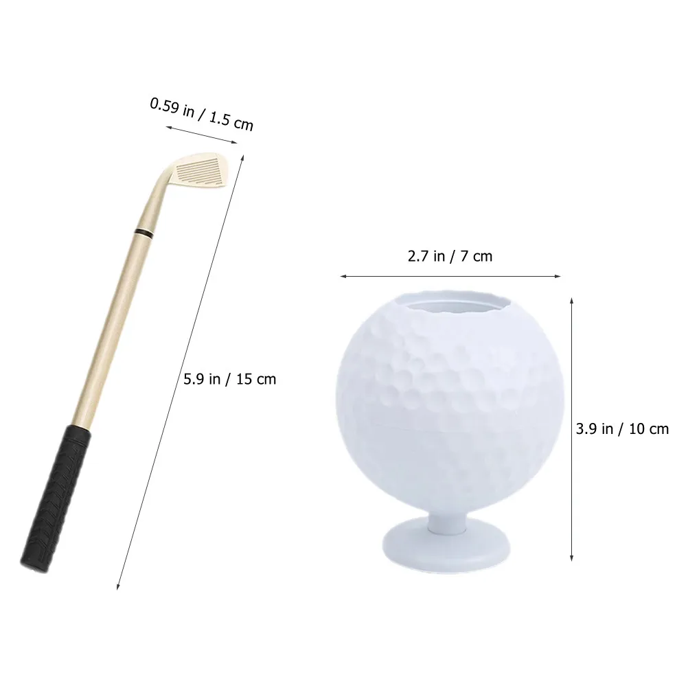 1Set Golf Ball Pen Holder Lightweight Desktop Stationery Holder Golf Club Pen Office Accessories Cool Gifts for Coworkers