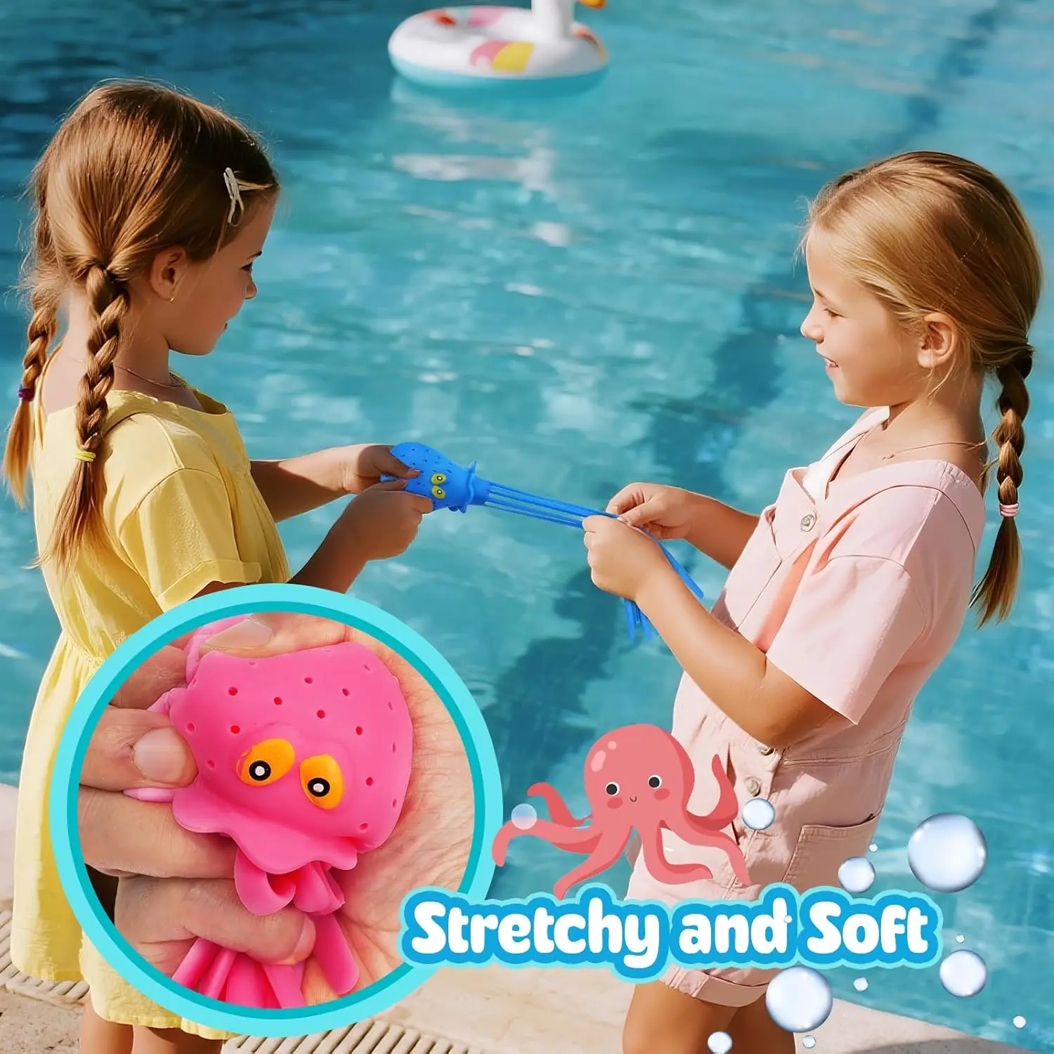 Oktopus-Wasserbälle Sensorisches Stressabbau-Spielzeug Schwimmende Pool-Spielzeuge für Kinder Wasser-Spritzball Schwimm- & Badespielzeug Outdoor-Aktivität & Spiel