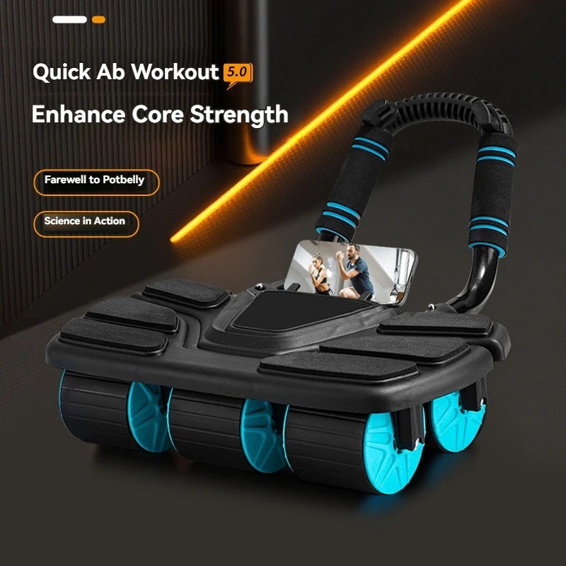 New abdominal wheel flat support sports fitness equipment six-wheel automatic rebound timing abdominal muscle training artifact