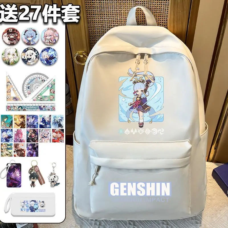 Genshin Impact Game Large Capacity Lightweight Elementary Boys And Girls Fashionable Versatile Backpack For Middle School Anime