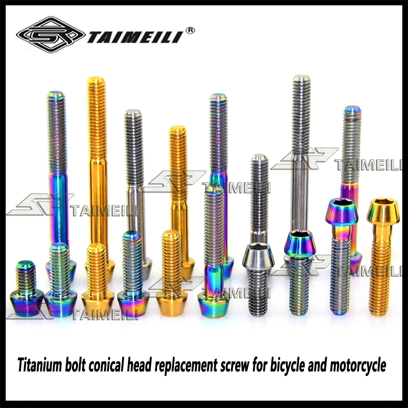 Bullone in titanio testa conica M6 * 10/16/20/25/30/35/40/50/55/60/65mm vite di ricambio per bicicletta e moto