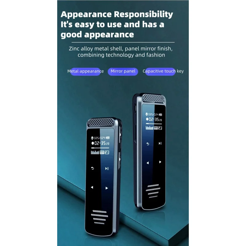 

Voice to text portable speaker with external high-definition screen TF external card, one click recording digital recording pen