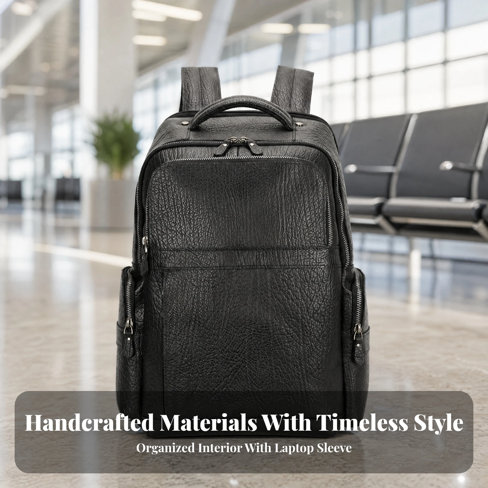 Leather Backpack Spacious Backpack with Laptop Compartment Rucksack Large Daypack Structured for Commuters, Hiking