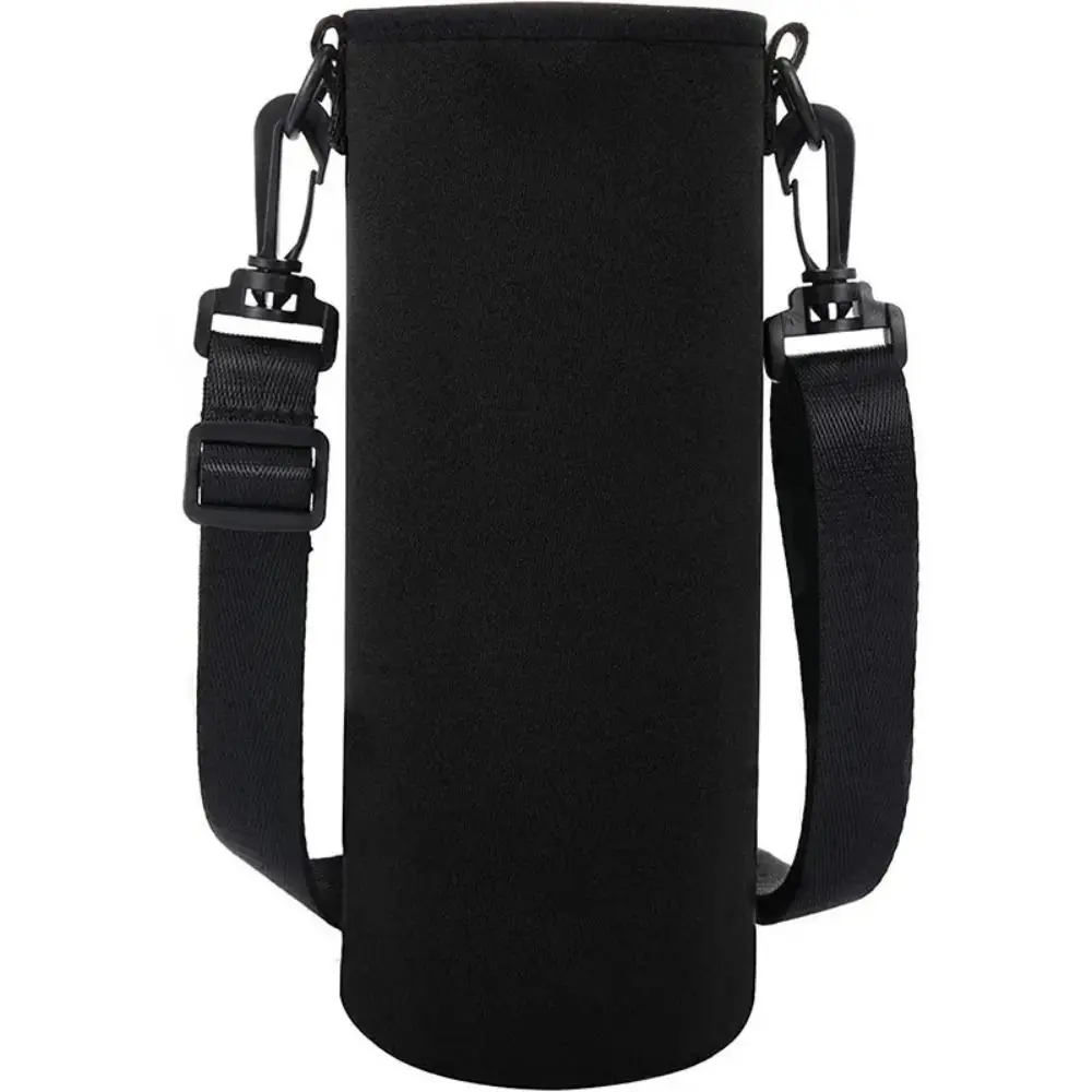 Portable 750ML/1000ML/1500ML Water Bottle Holder Adjustable Strap Black Insulated Bottle Pouch Neoprene Bottle Cover