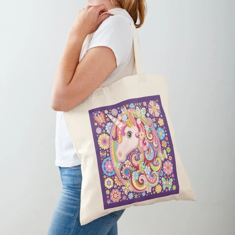 

Unicorn Rainbow Art - Colorful Unicorn Art by Thaneeya McArdle Tote Bag hand bag ladies Canvas stote bag the tote
