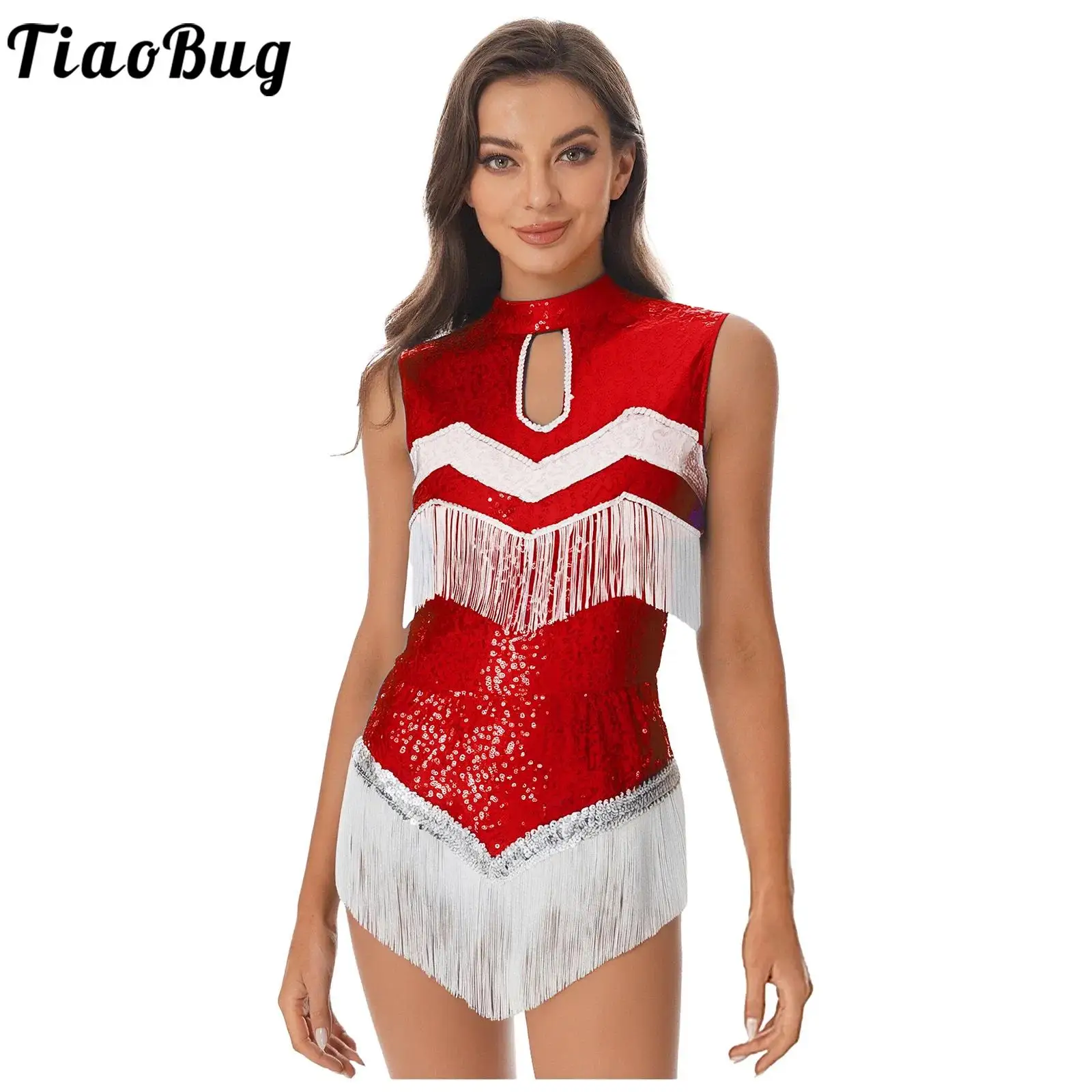 

Latin Dance Dress Women Fringed Skirt Sequin Tassels Professional Costume for Jazz Samba Tango Performance Competition Clothes