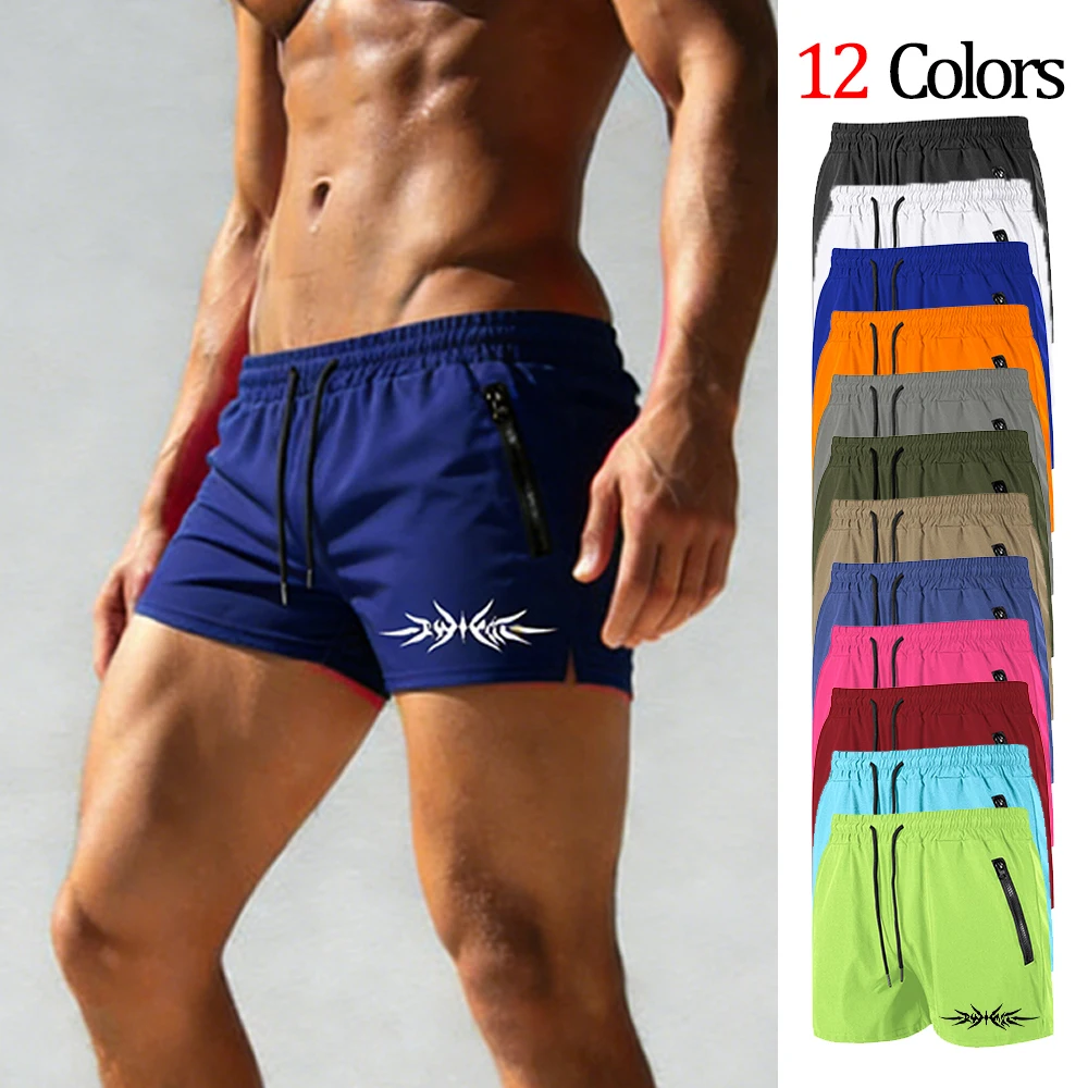 

Men's Beach Quick Dry Swim Shorts with Zipper Pockets Multi-Color Elastic Waist Casual Sport Trunks Decorative Symbol Print