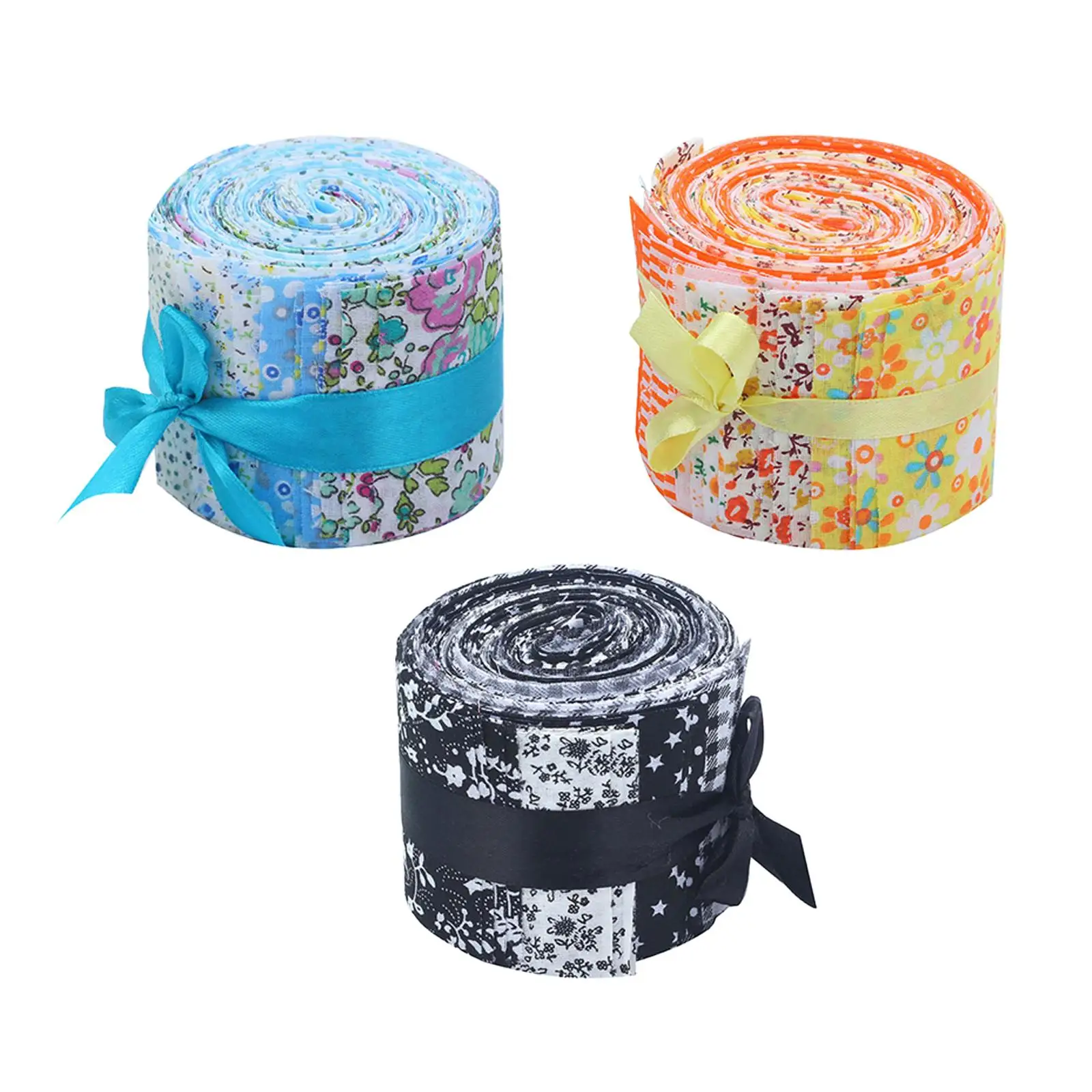 20x 2.4 inch Jelly Roll Floral Printed Quilt Strips with Different Patterns