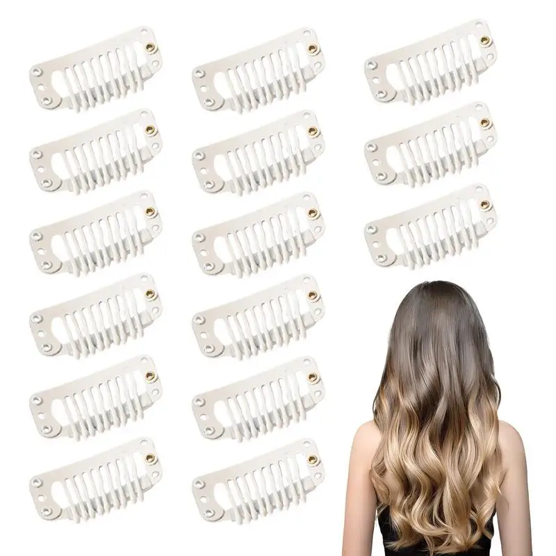 Hair Extension Clips 9 Teeth Hair Extension Clips Hair Extension S Snap Clips Comb 3.2 X 1.7cm Clips For S Snap Clips For S Clip