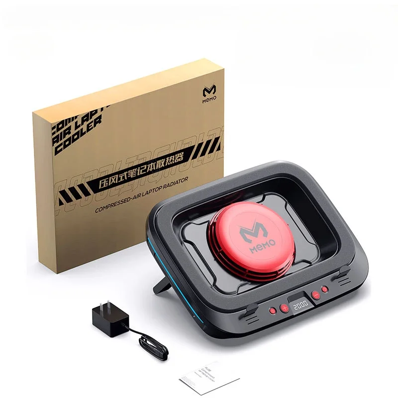 Memo Laptop Cooler with LED Display, 30W Powerful Cooling, RGB Gaming Notebook Cooling Pad for Desktop and Laptop