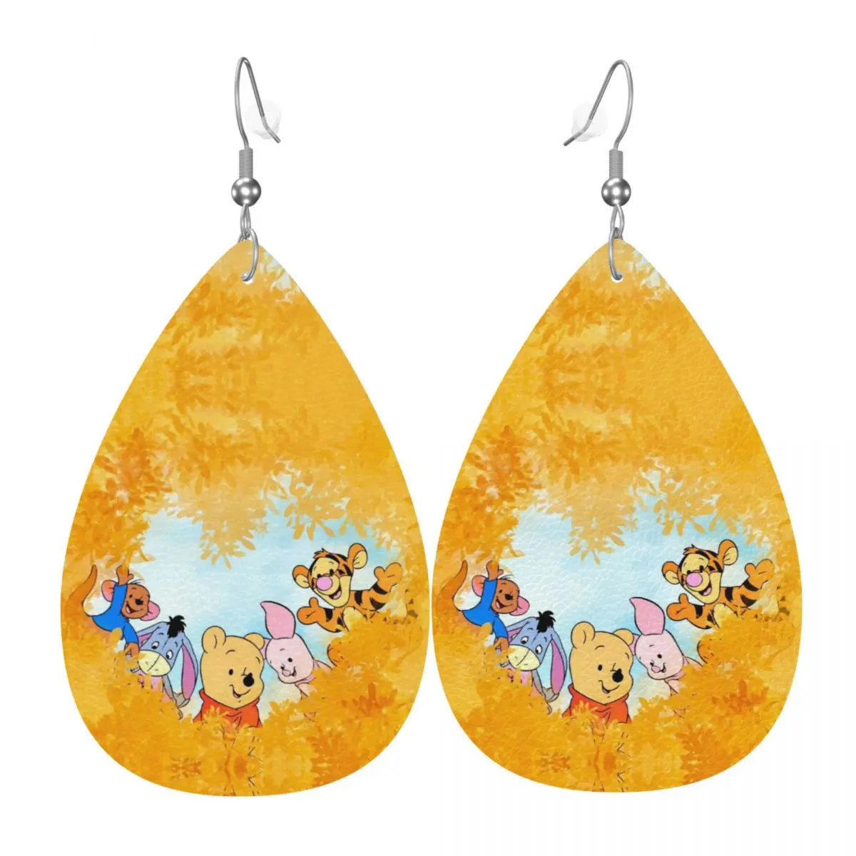 

Индивидуальные кожаные серьги-подвески с Винни-Пухом для женщин, модные, на День святого Валентина