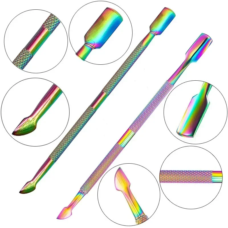 Nagel UV Gel Entferner Gel Polish Remover Reiniger Culticle Pusher Abgestorbene Haut Entfernen Edelstahl Stick Stange Maniküre Nägel Werkzeug