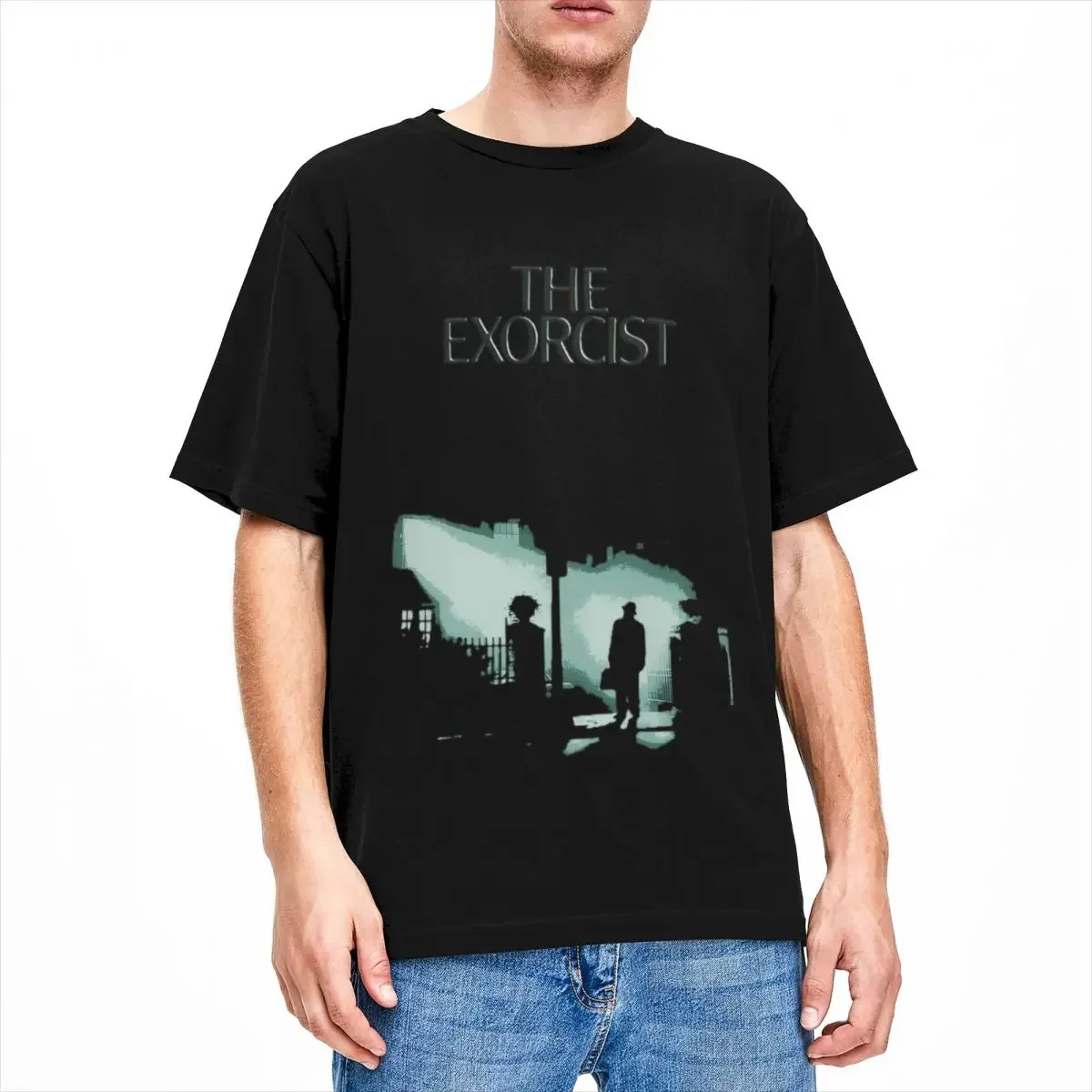 Novelty The Exorcist Scary Movies T-Shirt Men Women's Round Collar 100% Cotton Halloween Short Sleeve Tees Gift Idea Clothing