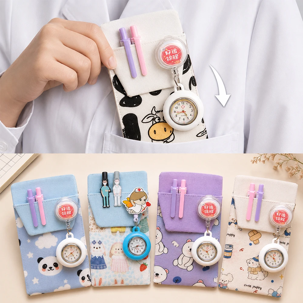 Pocket with Pen Slot Beauty Salons Organizer Pocket Nurse Accessories Convenient Clip-on Pen Pouch S1081