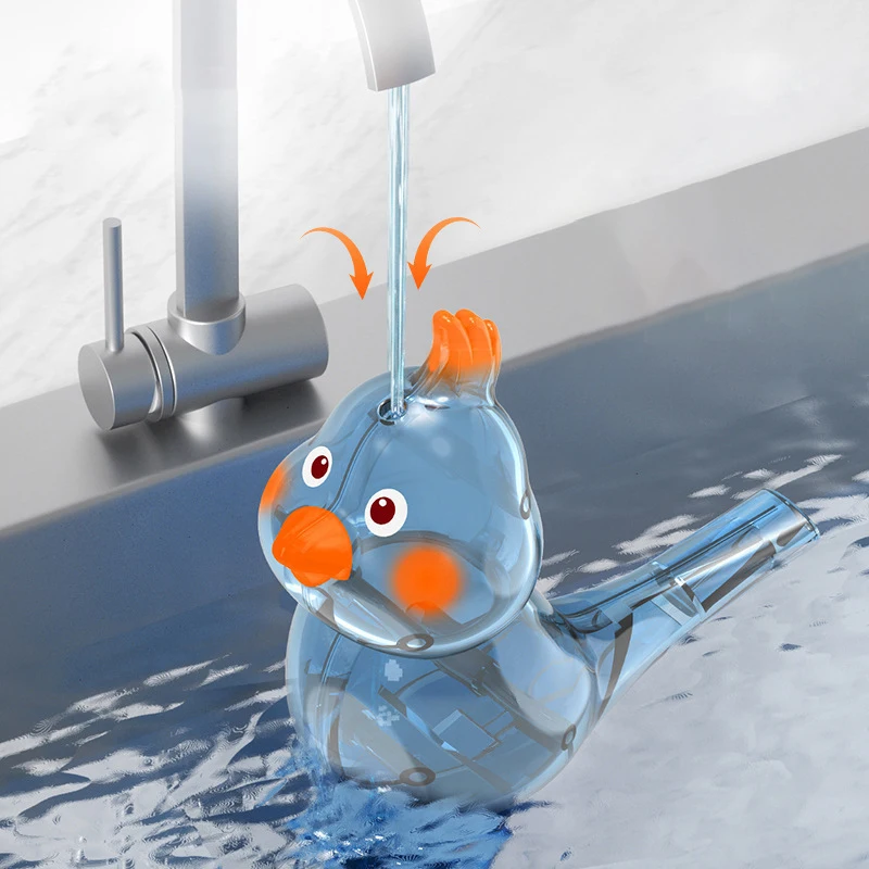 1 Stuks Bathtime Muzikaal Speelgoed Cartoon Vogel Fluitje Water Fluitje Vogelvormige Met Lanyard Kleine Muziekinstrument Speelgoed Gift