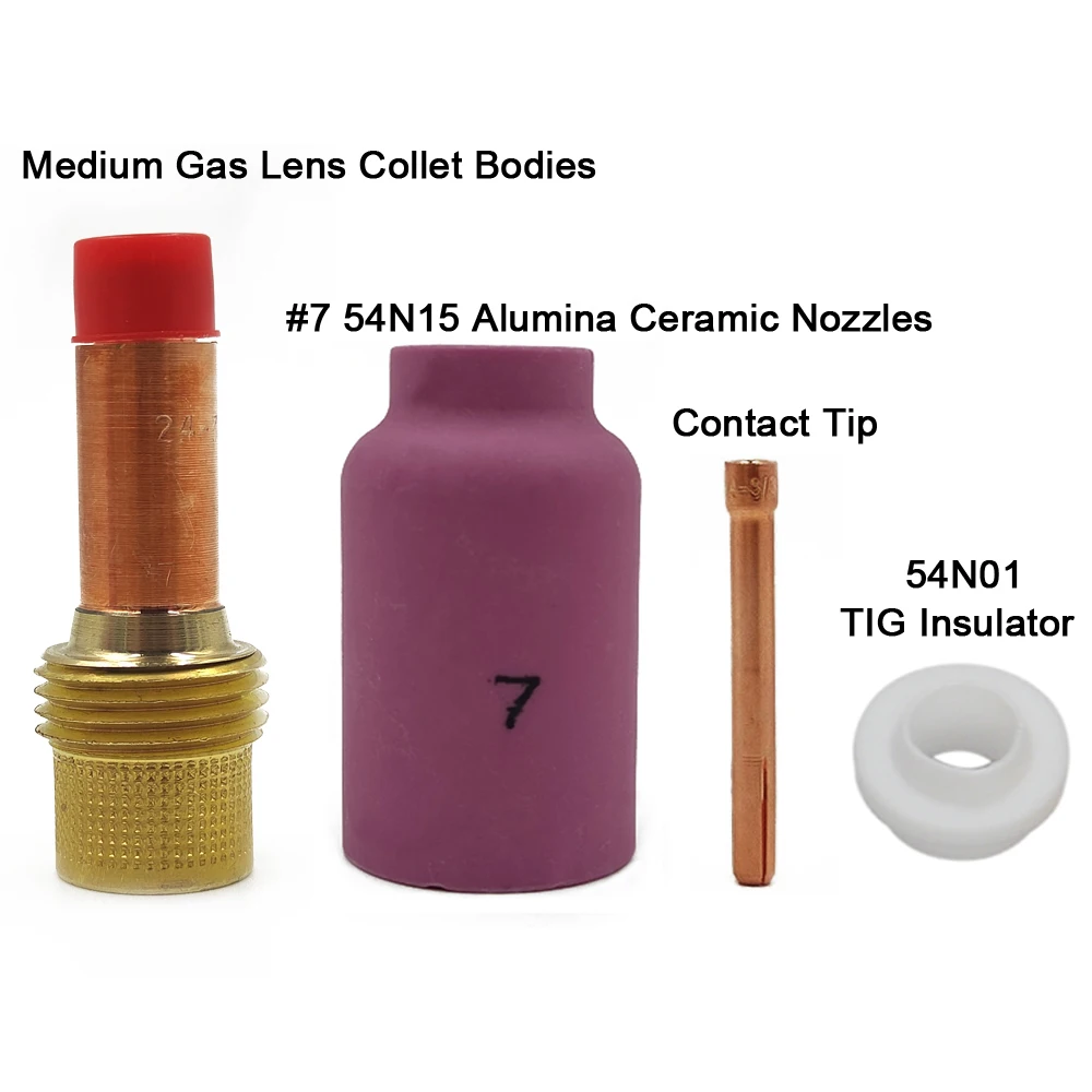 4Pcs TIG Welding Torch 54N18/54N17/54N16/54N15/54N14 Nozzles TIG Collet Body MEDIUM Gas Lens For TIG PTA DB SR WP17 WP18 WP26