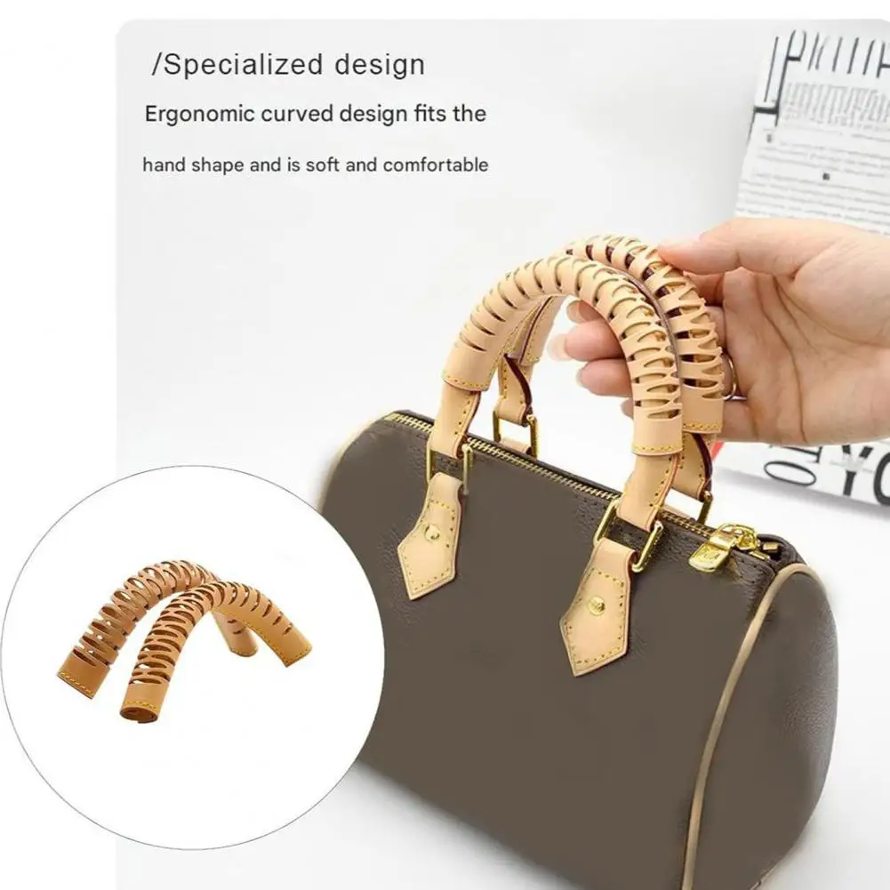 Faux Leather Grip Protector Purse Handle Cover 2pcs Faux Leather Handbag Handle Covers Stain Resistant Purse Protector Wrap