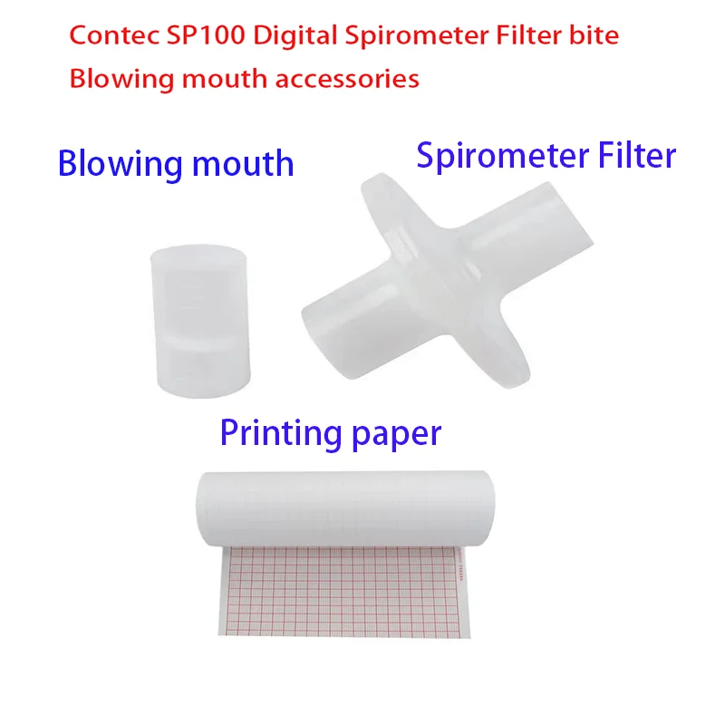 CONTEC SP100  Disposable Spirometer mouthpiece、Printing paper、 Spirometer Filter、  For  SP100 Digital Spirometer