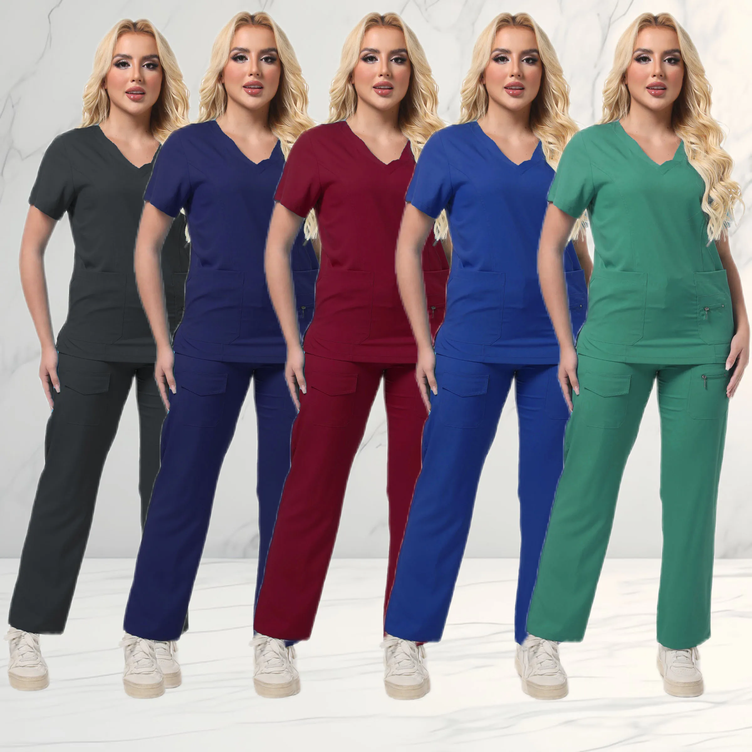 

Multicolor Medical Uniforms Women Hospital Surgical Nurse Scrubs Set Nurses Accessories Dental Clinic Beauty Salon Soft Workwear