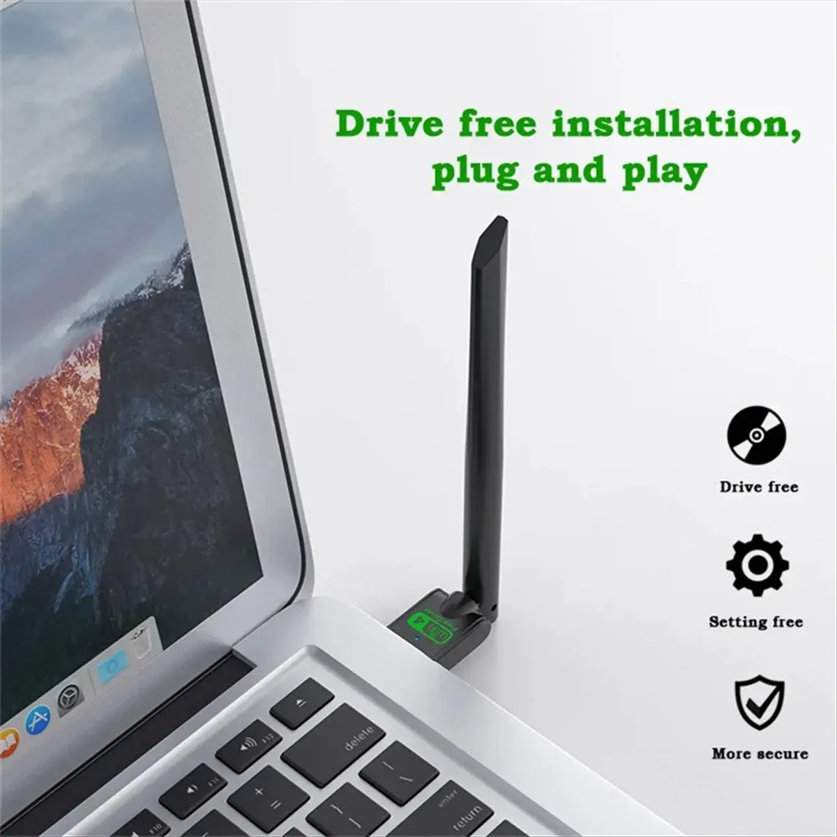 A64I 150Mbps USB Wifi Adapter Free Drive Dongle Supports 7 8 10 WiFi Antenna Wireless Network Card for Desktop Laptop