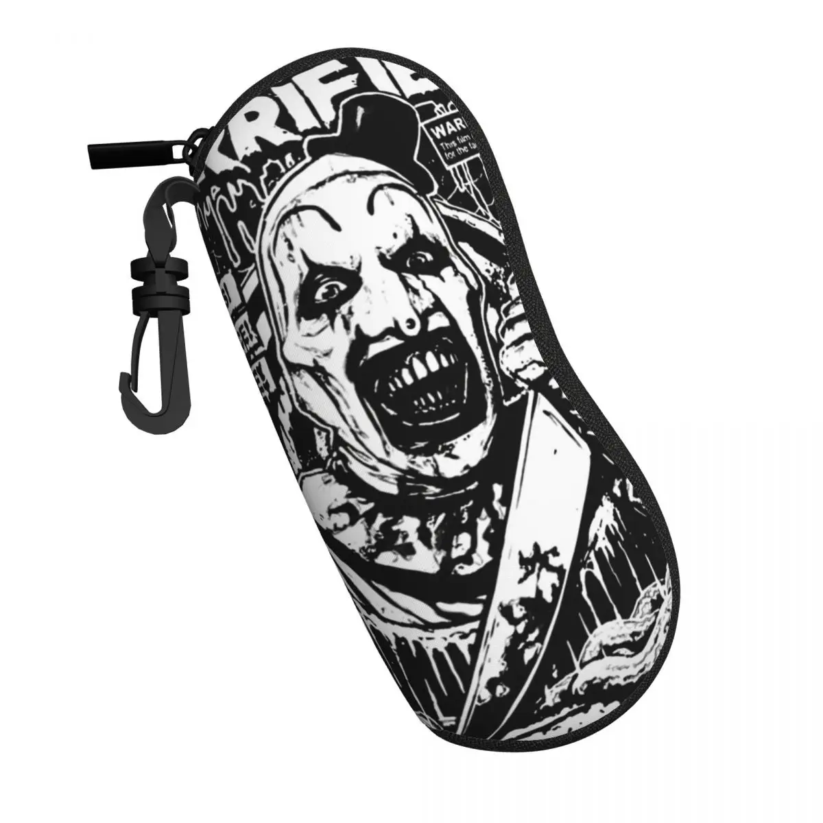 Custom Terrifier Glasses Pouch Unisex Travel Horror Movie Halloween Clown Eyeglasses Case Soft Neoprene Sunglasses Protector Box