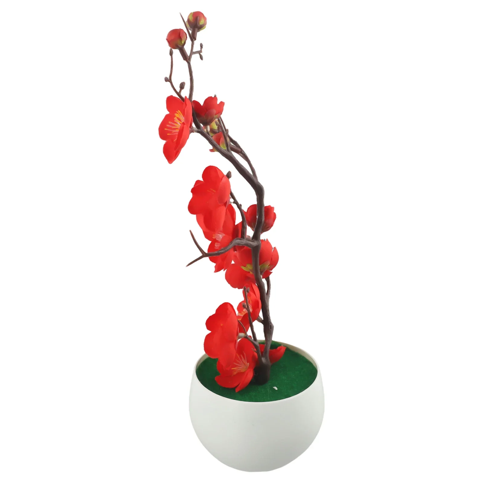 Realistic Plum Blossom Potted Plant for Home and Garden, Easy to Care for, Lifelike Appearance, Adds Natural Beauty