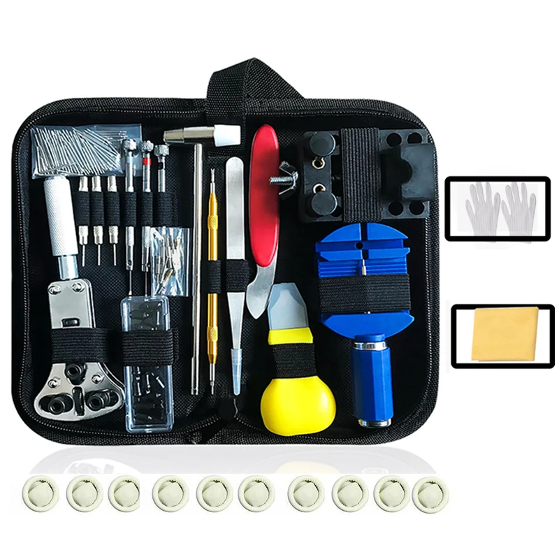 

159PCS Watch Repair Tools Kit Clock Watchmaker Link Pin Dissolving Housing Open Remover Battery Replacement Static-free Tool Set