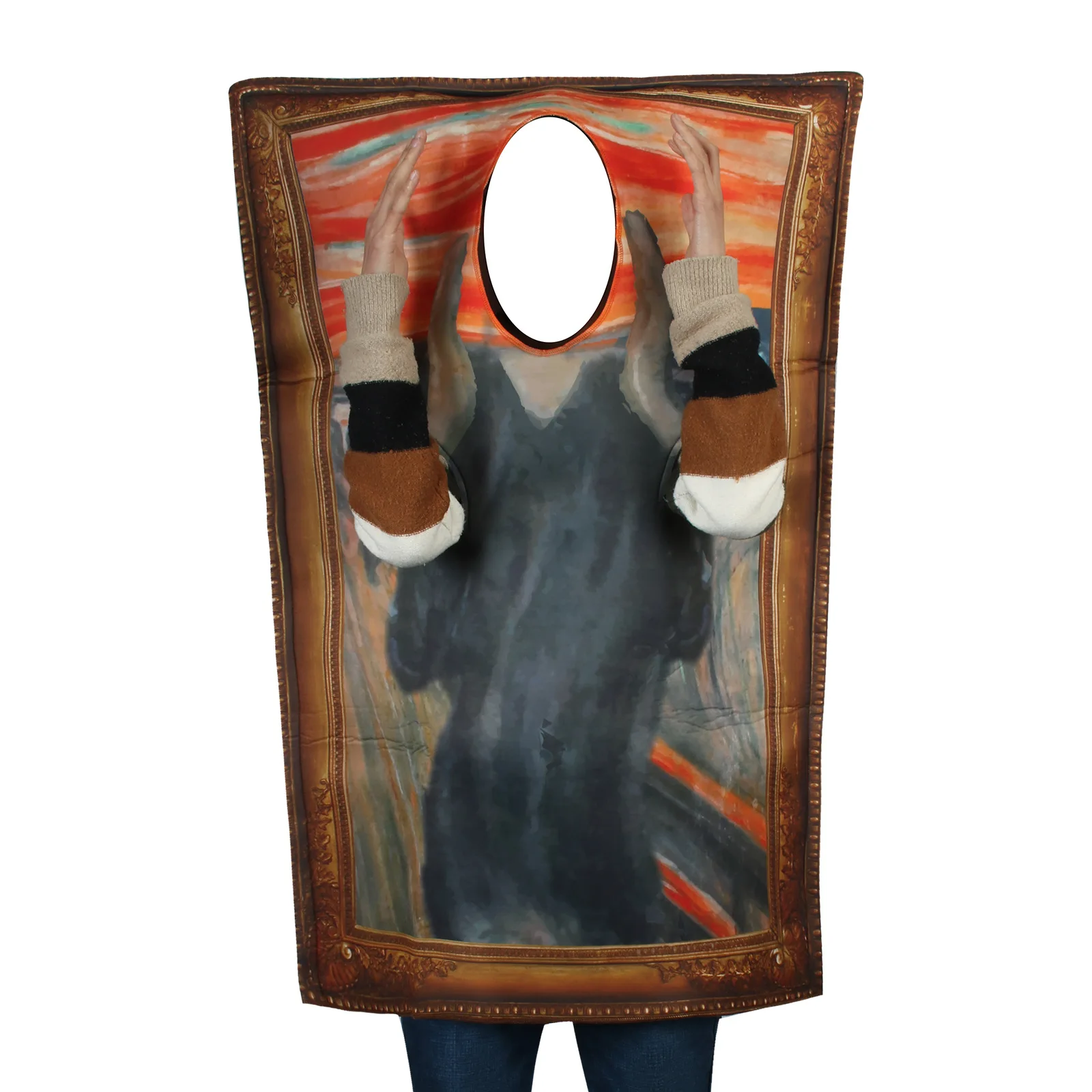

New Funny Mona Lisa Mural Van Gogh Cosplay Costume Jumpsuit Halloween Carnival Fancy Spoof Suit for Adult Unisex Anime Role Play