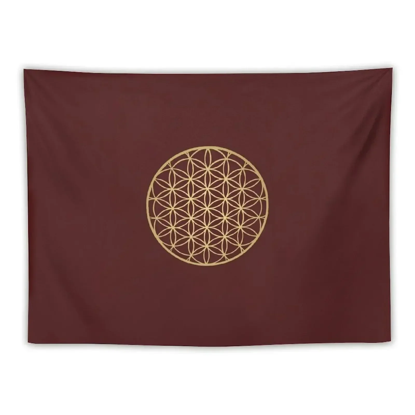 

Flower of Life Mandala Gold Tapestry Decor For Room Wall Decor Tapestry