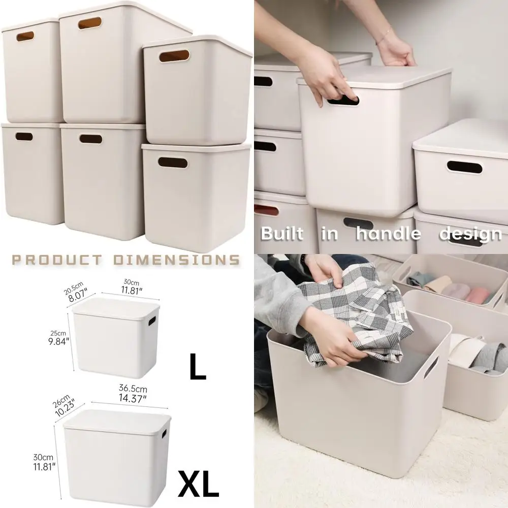 

Вязаные корзины для хранения с крышкой XL и L для полок, ящиков, шкафов, офисов и игровых комнат светло-серого цвета