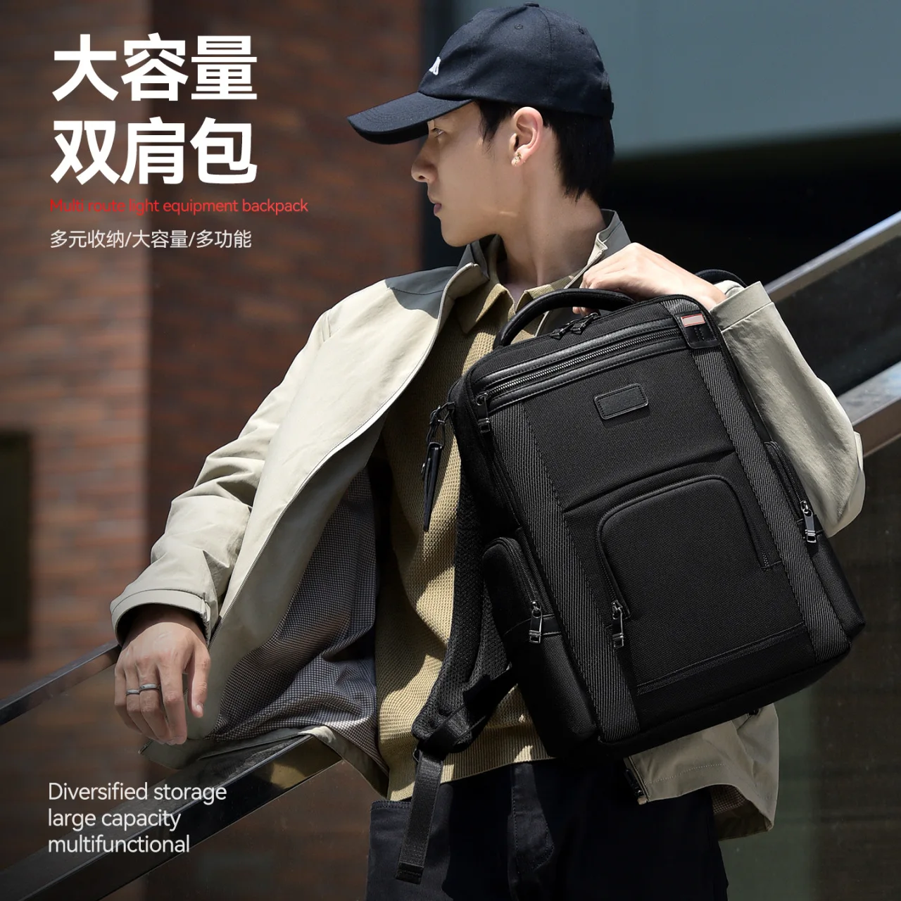 High End Business Backpack Men Large Capacity Laptop Travel Commuter Casual Daypack Outdoor Rucksack