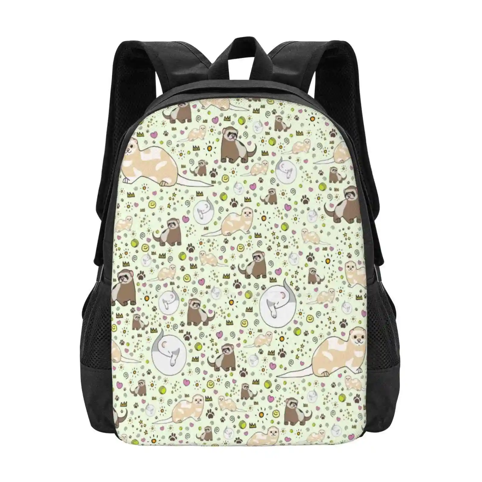 Ferret Magic Large Capacity School Backpack Laptop Bags Pet Ferrets Ferret Design Ferret Owners Ferret Lovers Cute Ferrets