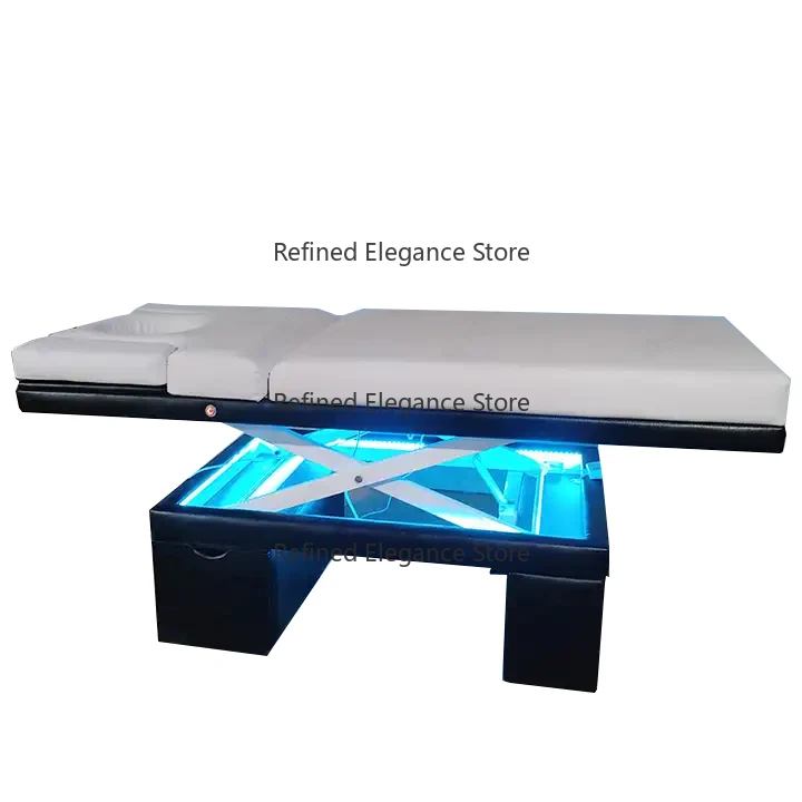 

New Designs Modern Salon Furniture 2 Motor Facial Bed Massage Table Bed With Led Lighting