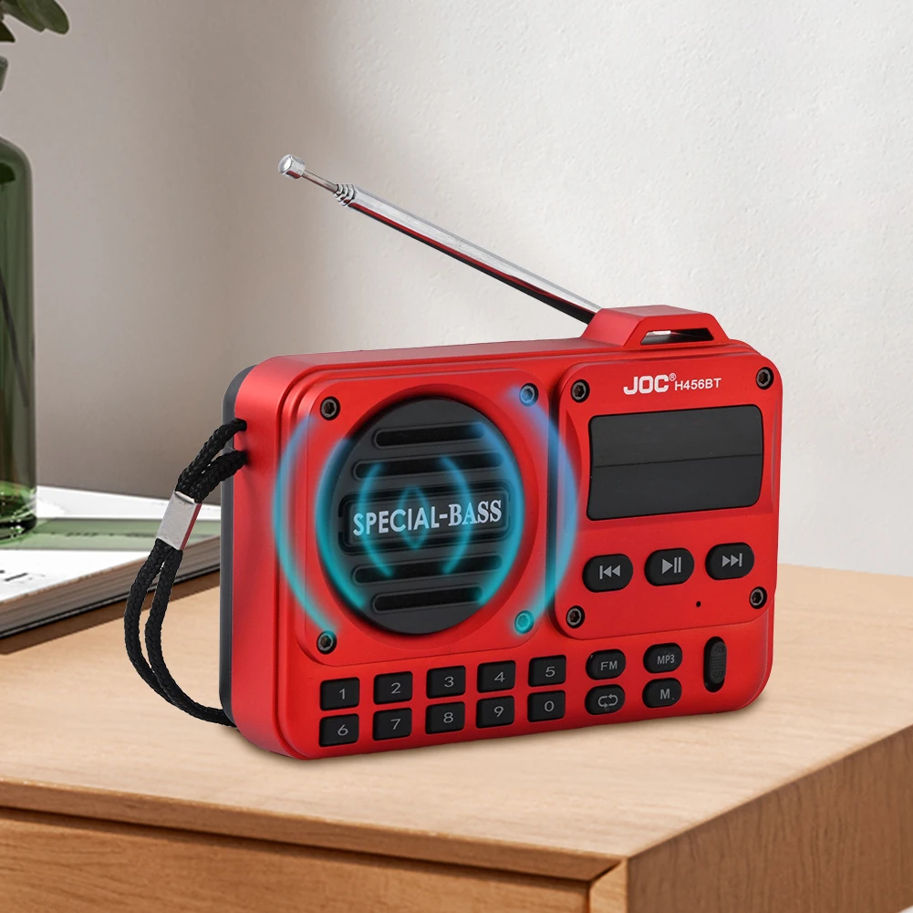 Portable Digital FM Radio Rechargeable Digital Radio Recorder with LED Display BT 5.4 Radio Speaker Gifts for Seniors Elderly