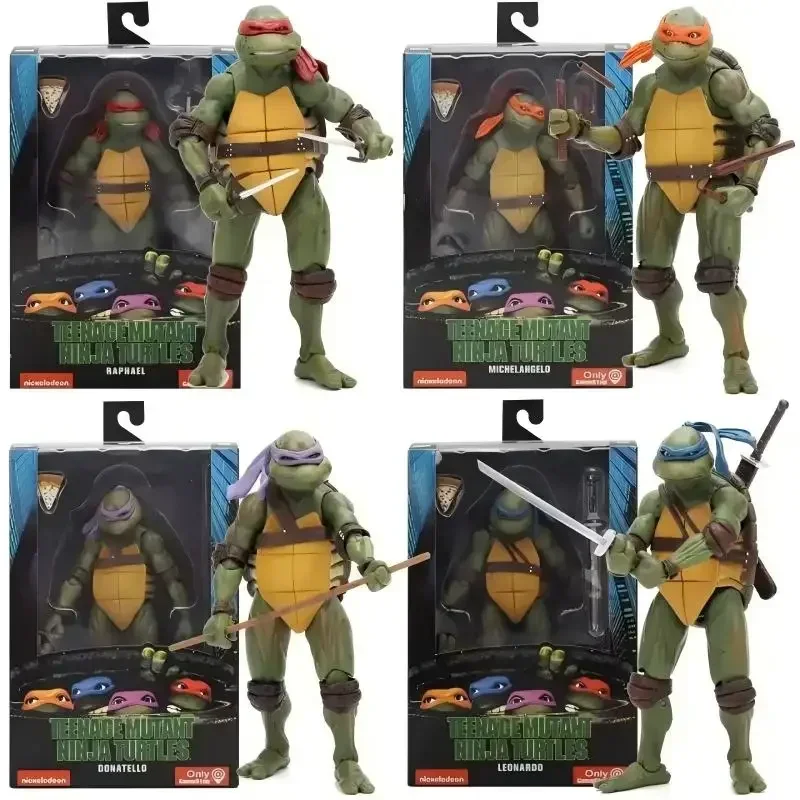 

TMNT Teenage Mutant Ninja Turtles 4pcs Neca Movable Action Figure Movie Edition Collectible Anime Model Toy Doll Gifts