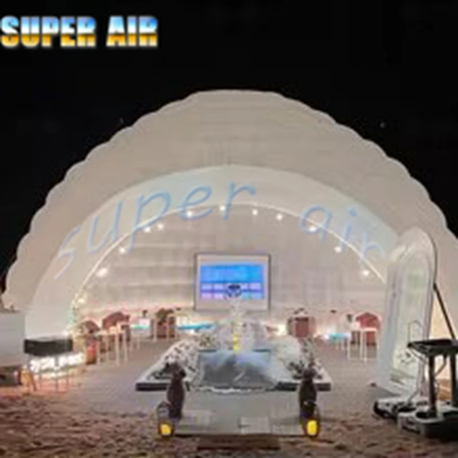 Bar ao ar livre casa inflável cúpula tenda iglu discoteca acampamento festa tenda iglu ao ar livre inflável cubo tenda com ventilador