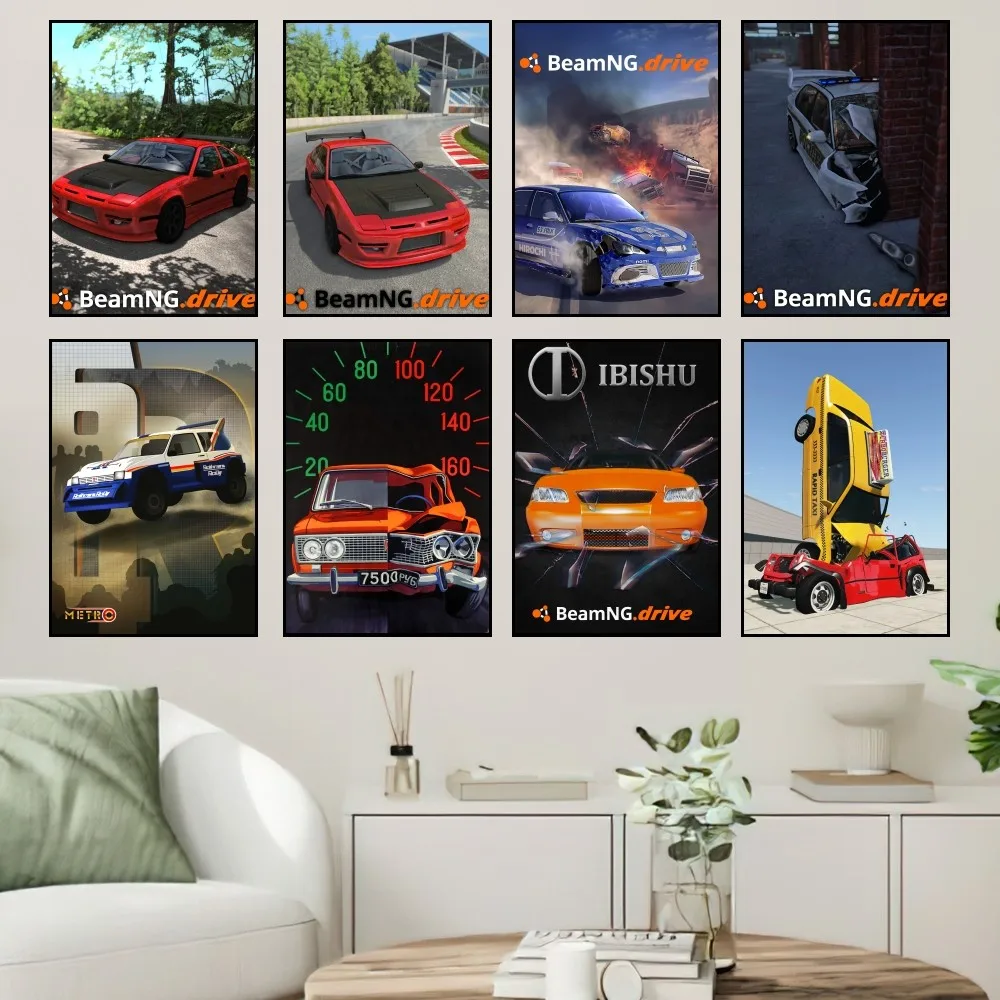 Game BeamNG drive Poster Prints Wall Painting Bedroom Living Room Wall Sticker Office Small