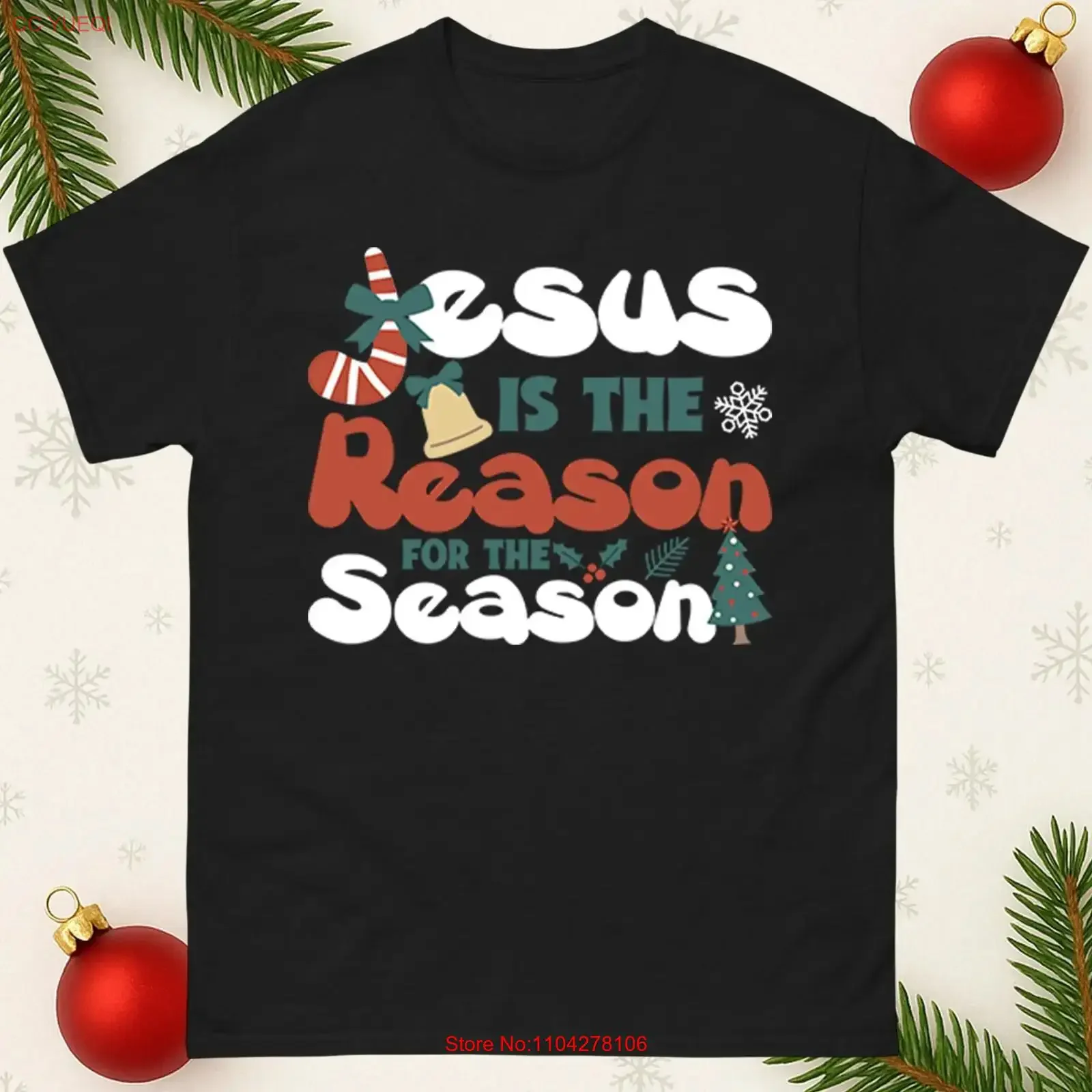 Jesus Is The Reason For Season Christmas T Shirt Holiday Christian Top vintage Washed homme graphic streetwear