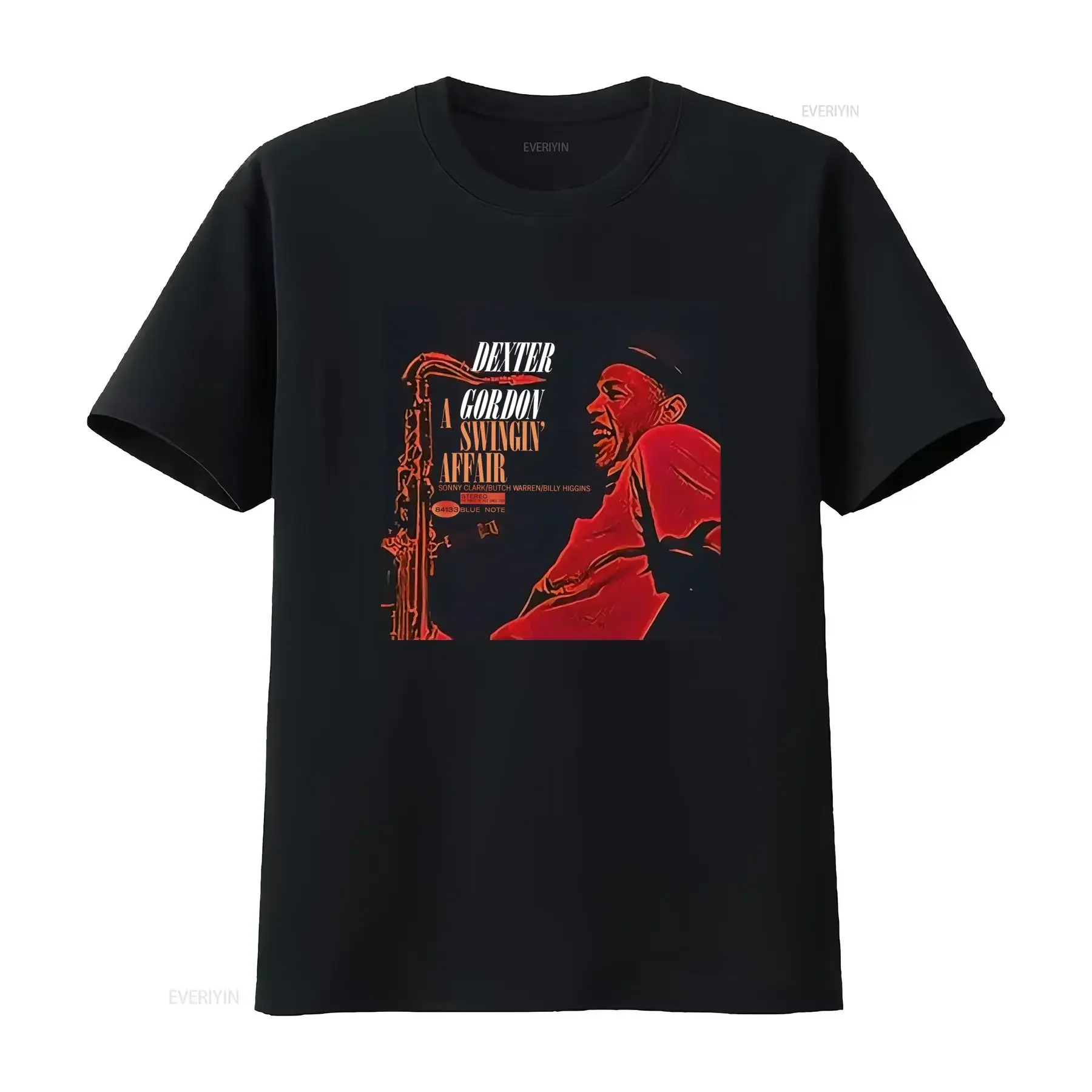 Dexter Gordon Swingin' Affair Jazz Art Print Crewneck Jersey T Shirt New vintage Washed Stylish Unisex graphic Comfortable