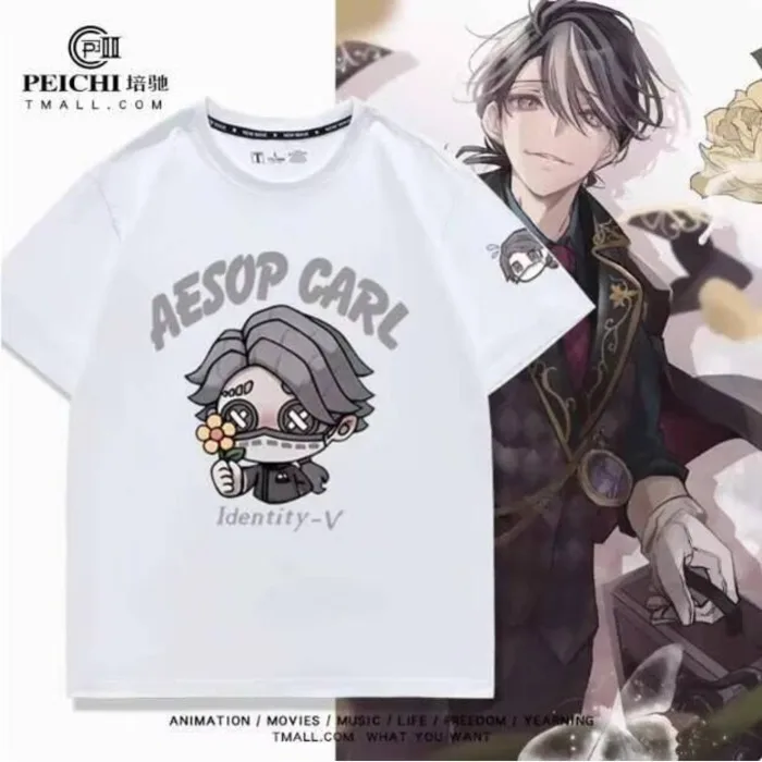 

Anime Identity Ⅴ Aesop Carl Short Sleeve T-Shirt Summer Cosplay Costume Casual Student Loose Tops Anime