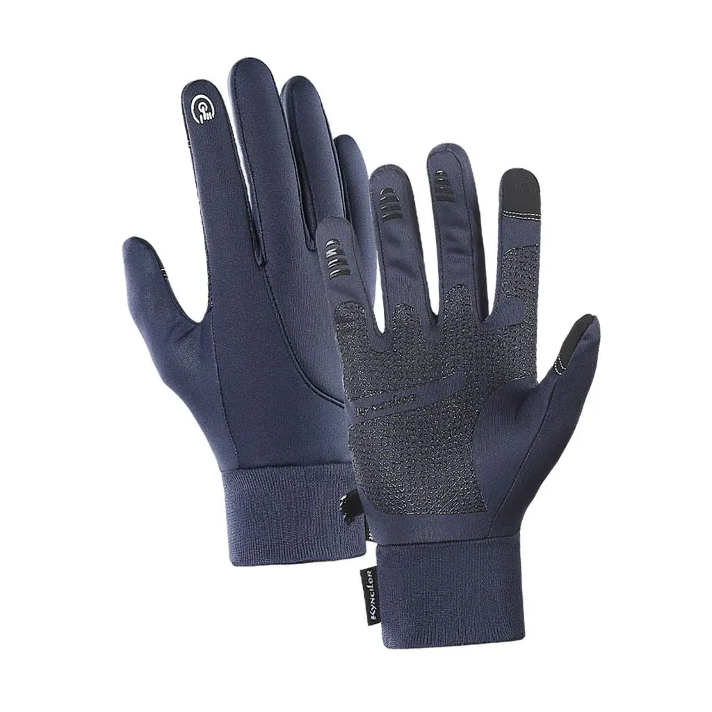 Windproof Winter Gloves Touchscreen Anti- Gel Thermal Gloves Liner with Reflective for Running Outdoors Skating Men